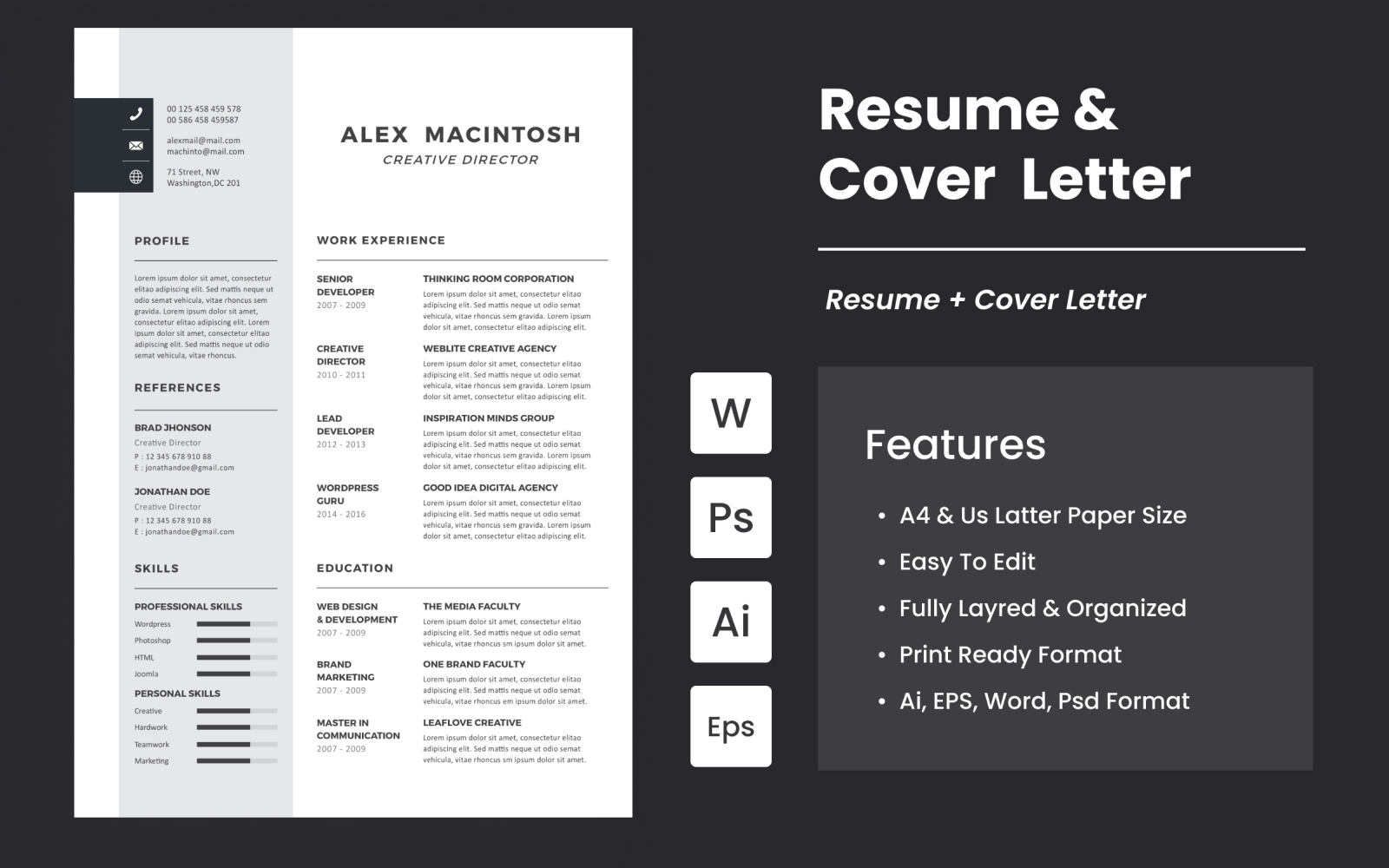 Simple Resume And Cover Letter