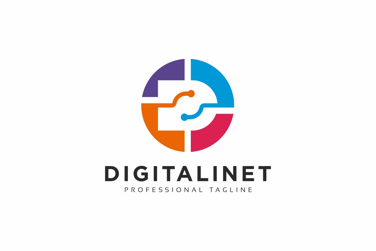 Digital Line D Letter Logo