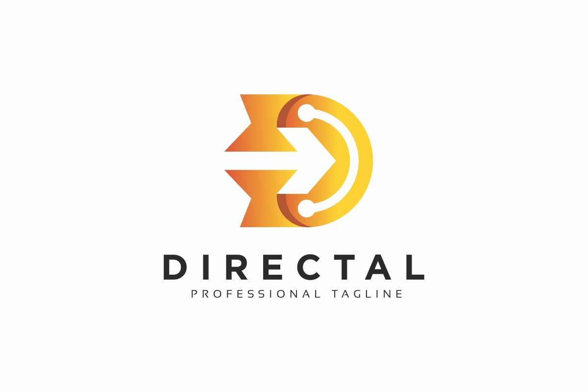 Directal D Letter Arrows Logo