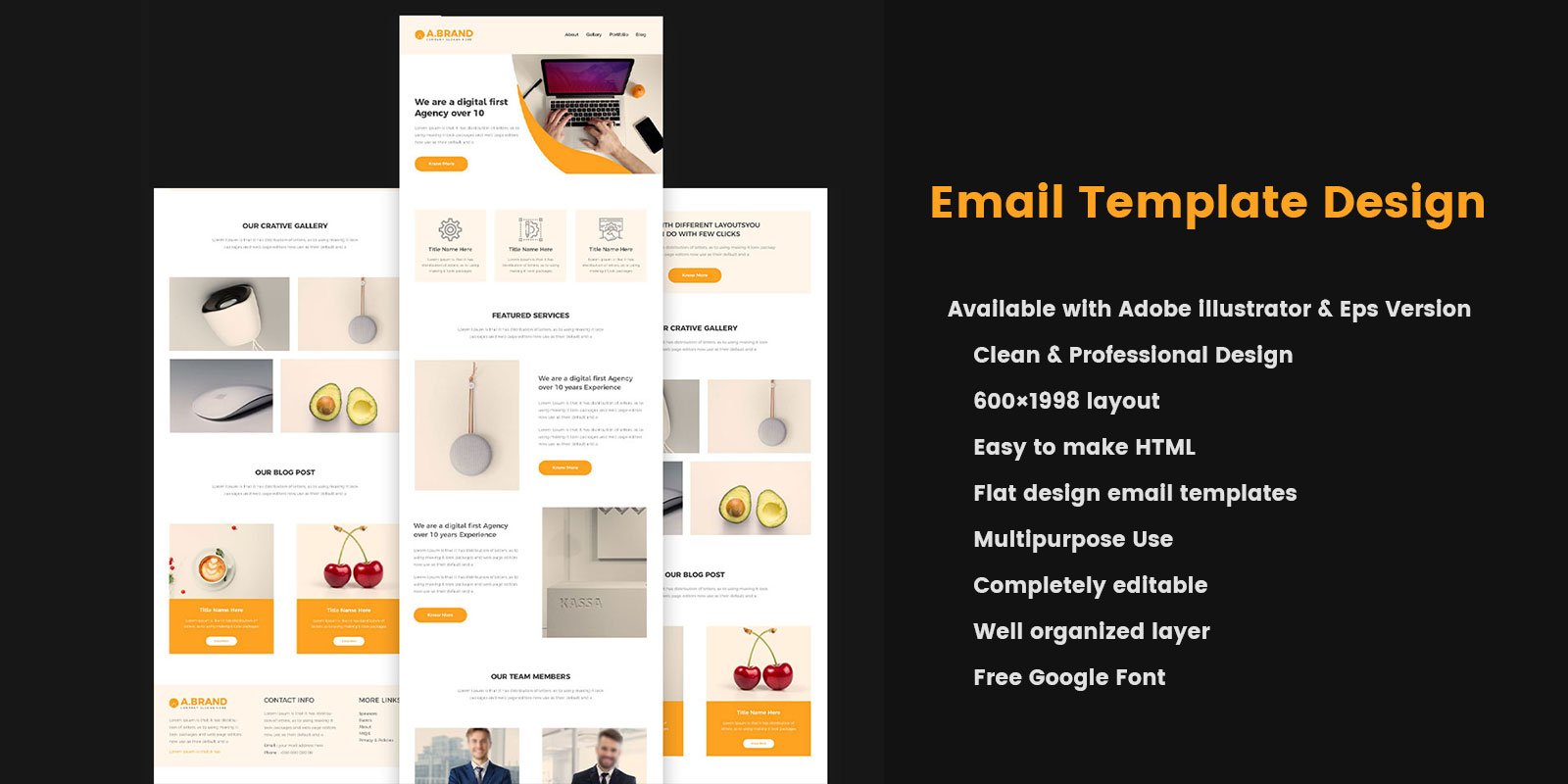 Email newsletter Templates for Business, Corporate, Agency, Blog, Magazine, E-commerce