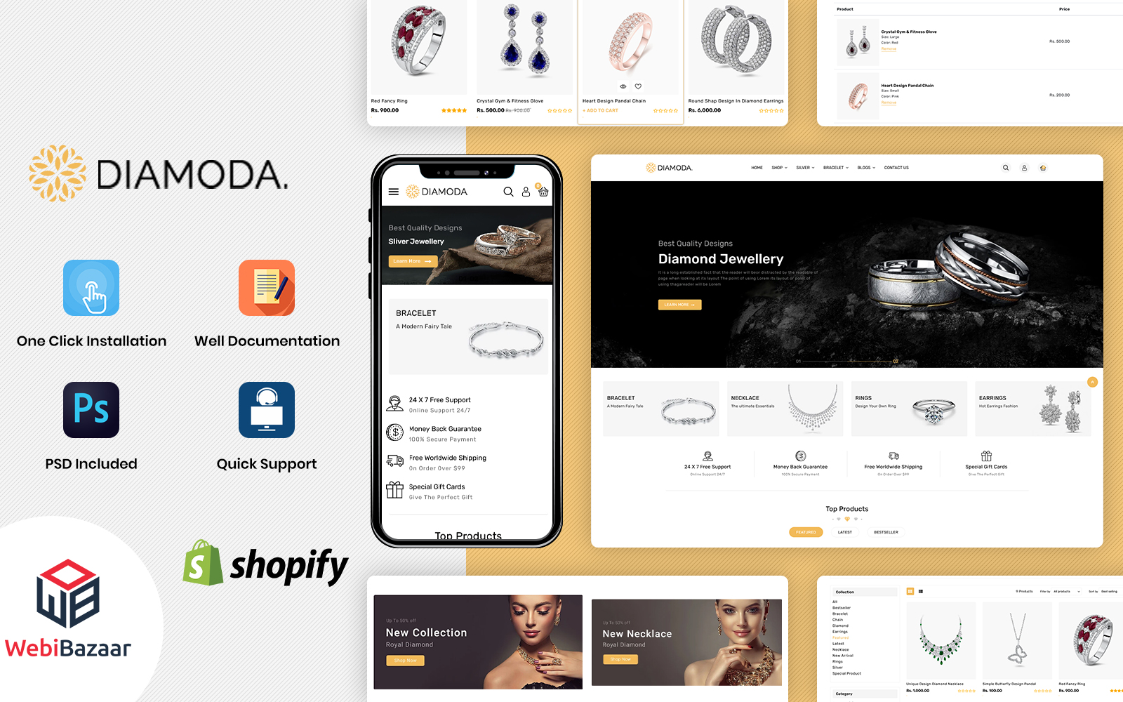 DIAMODA - Jewellery Responsive Store Shopify Template