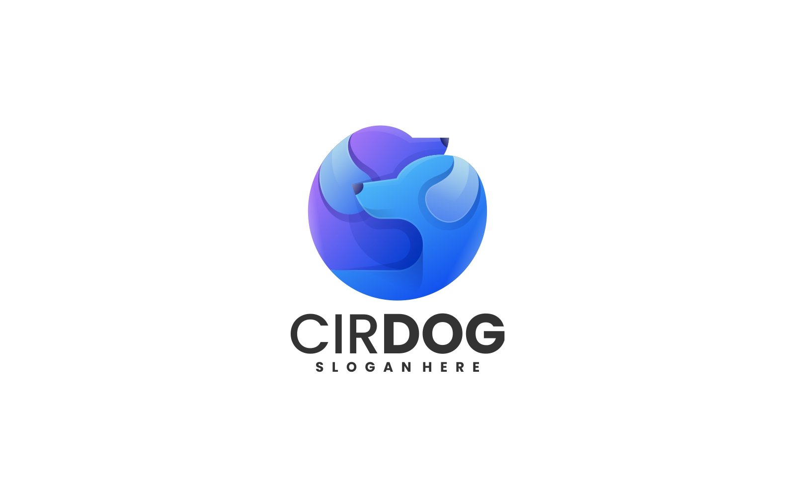 Circle Dog Gradient Logo Style