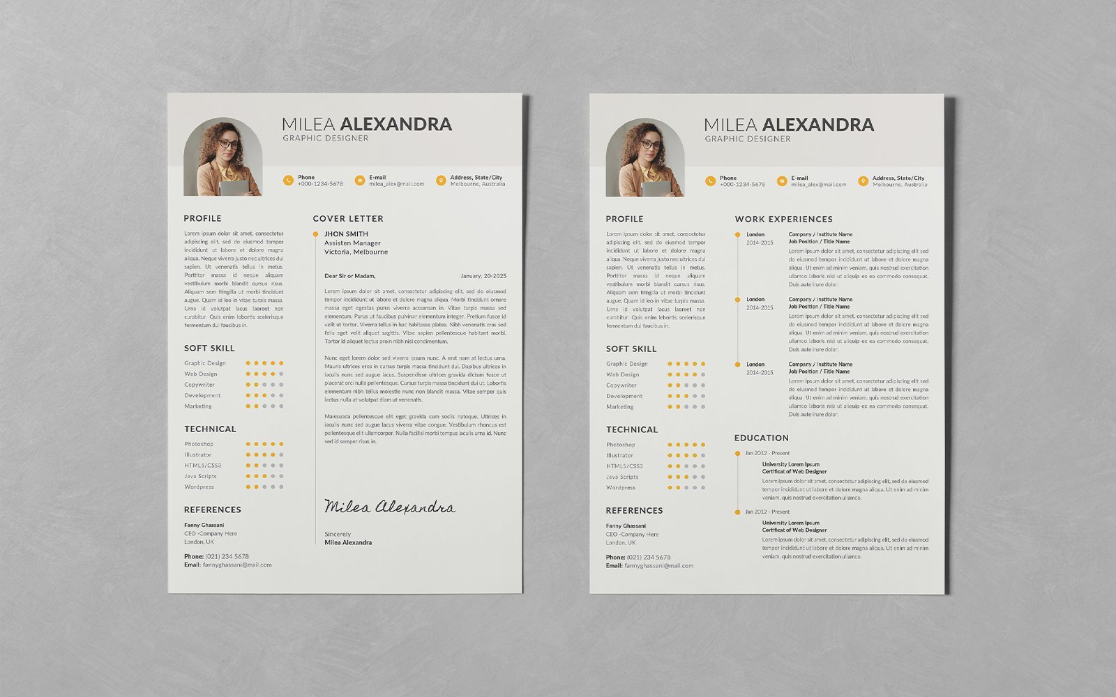 Clean Minimalist Resume CV Templates