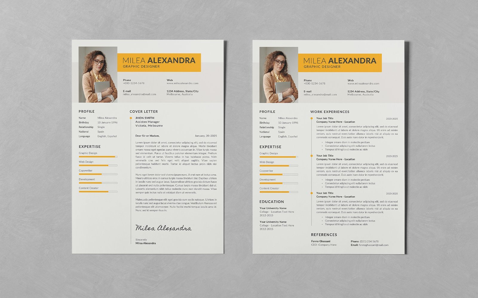 Modern Resume CV PSD Templates