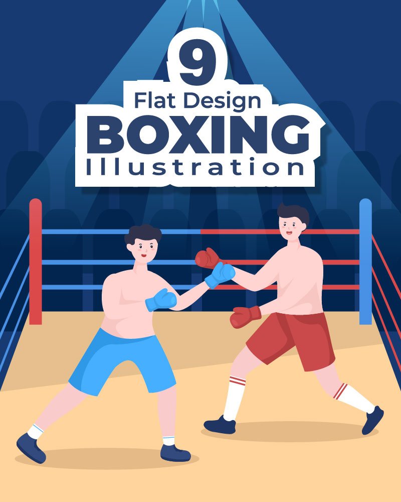 9 Professional Boxing Cartoon Illustration