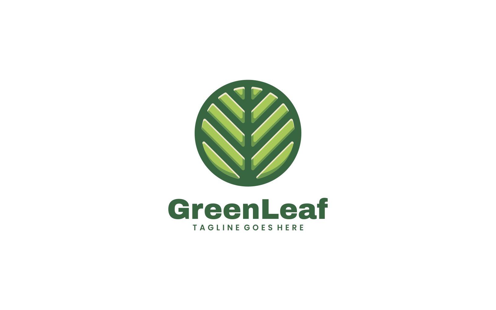 Green Leaf Simple Mascot Logo