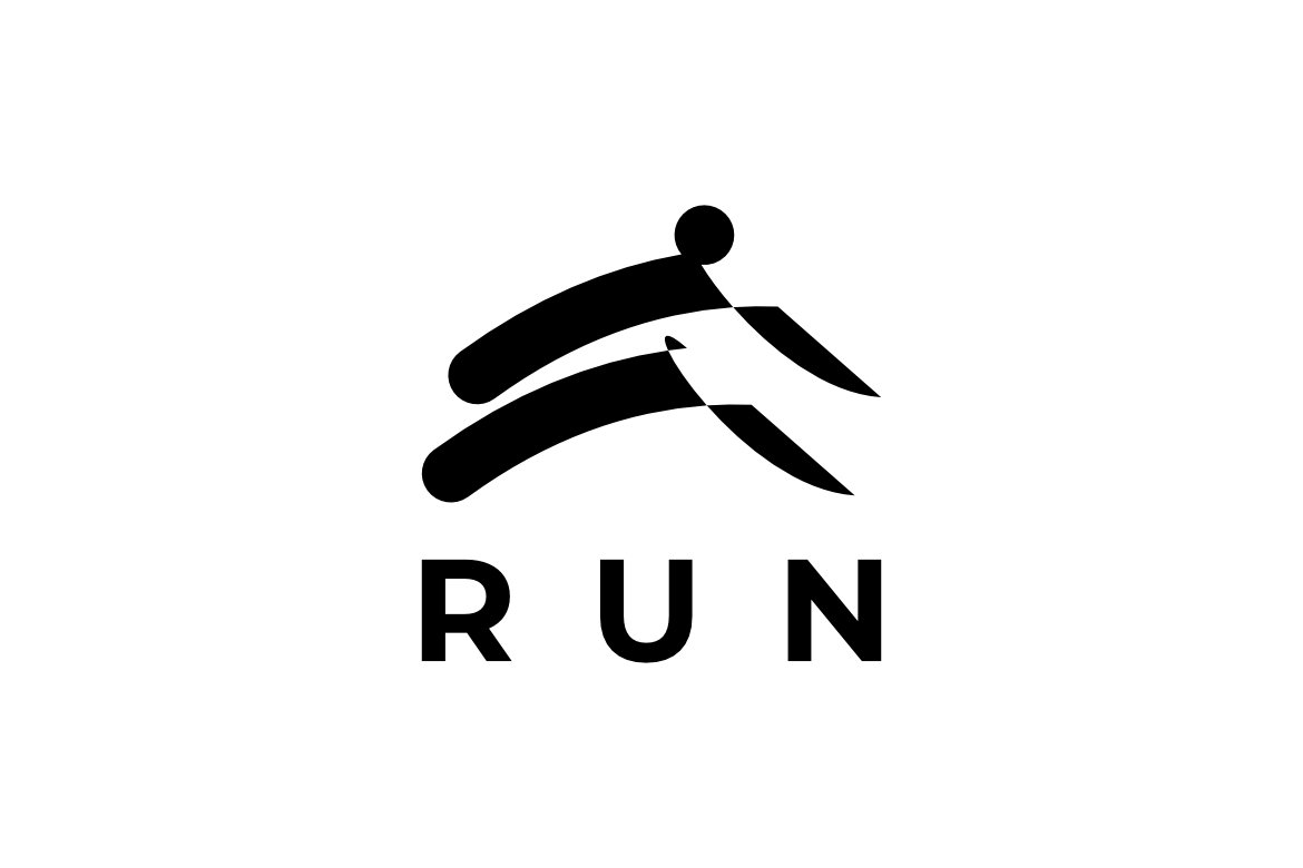 Run Athlete Sport Simple Silhouette  Logo