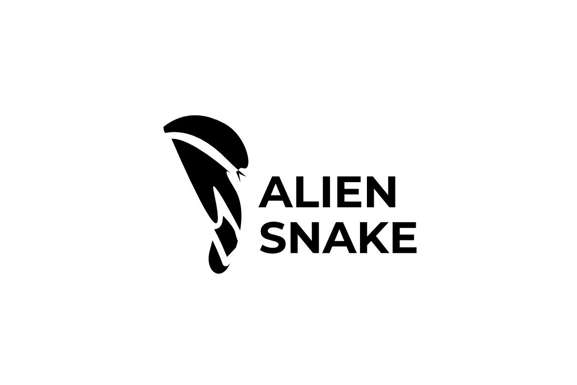 Alien Snake Space Flat Logo