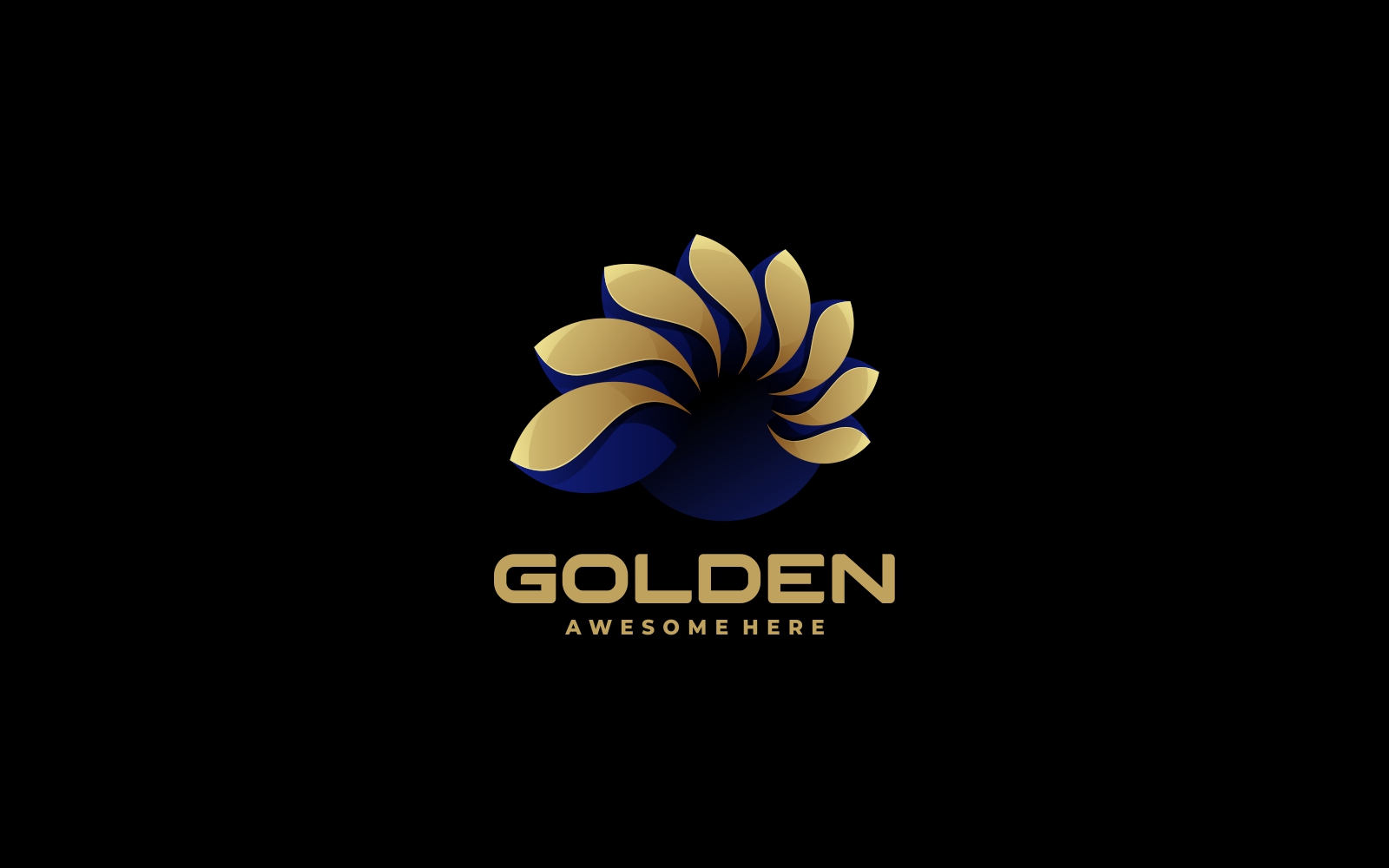 Golden Abstract Gradient Logo