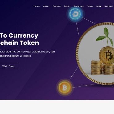 Blockchain Coin Landing Page Templates 236684