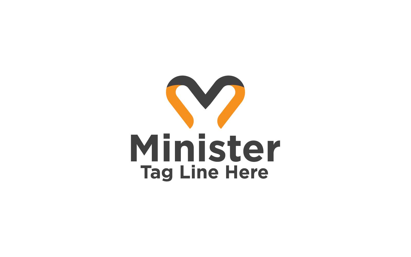Minister M Letter Logo Design Template