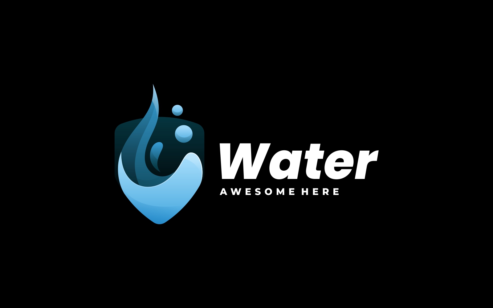Water Gradient Logo Style