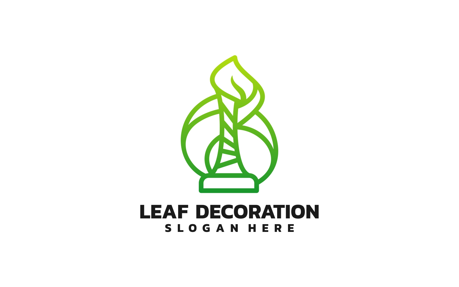 Leaf Decoration Line Art Gradient Logo