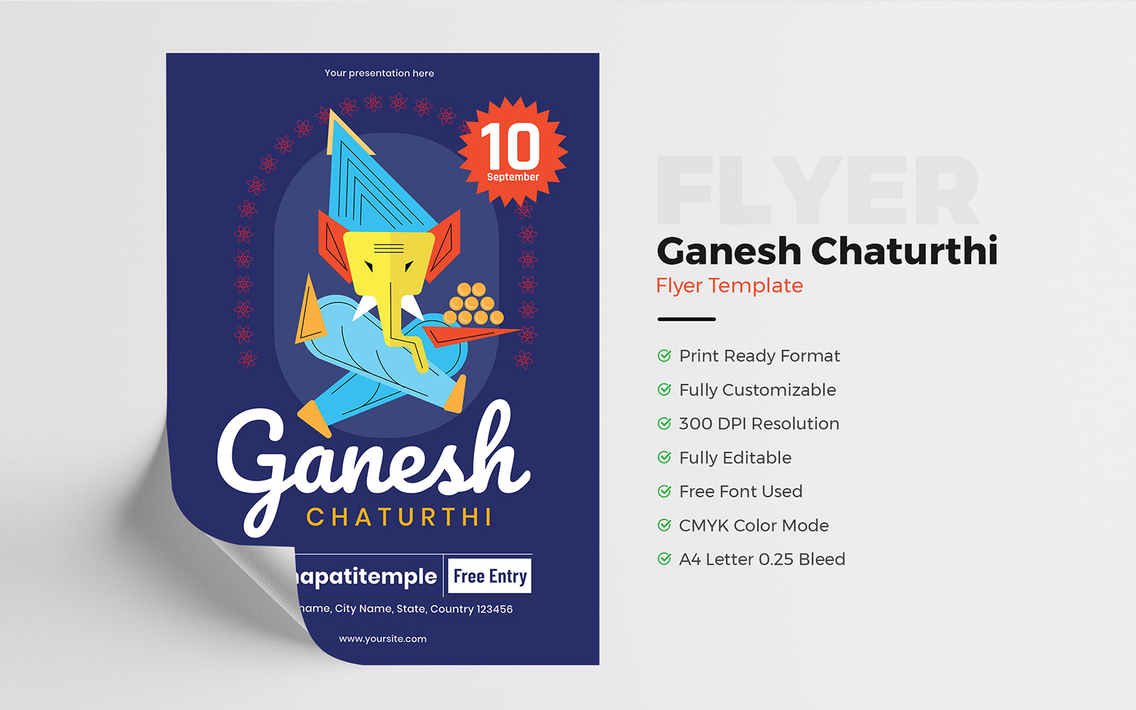 Creative Ganesh Chaturthi Flyer Template