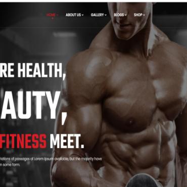 Black Bodybuilding Responsive Website Templates 236842