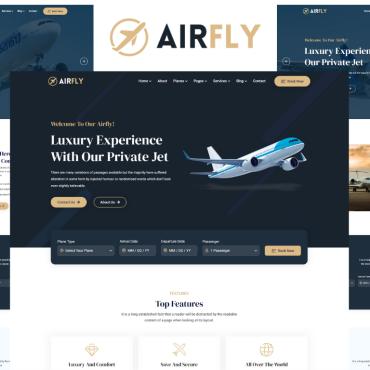 Airline Airplane Responsive Website Templates 236849