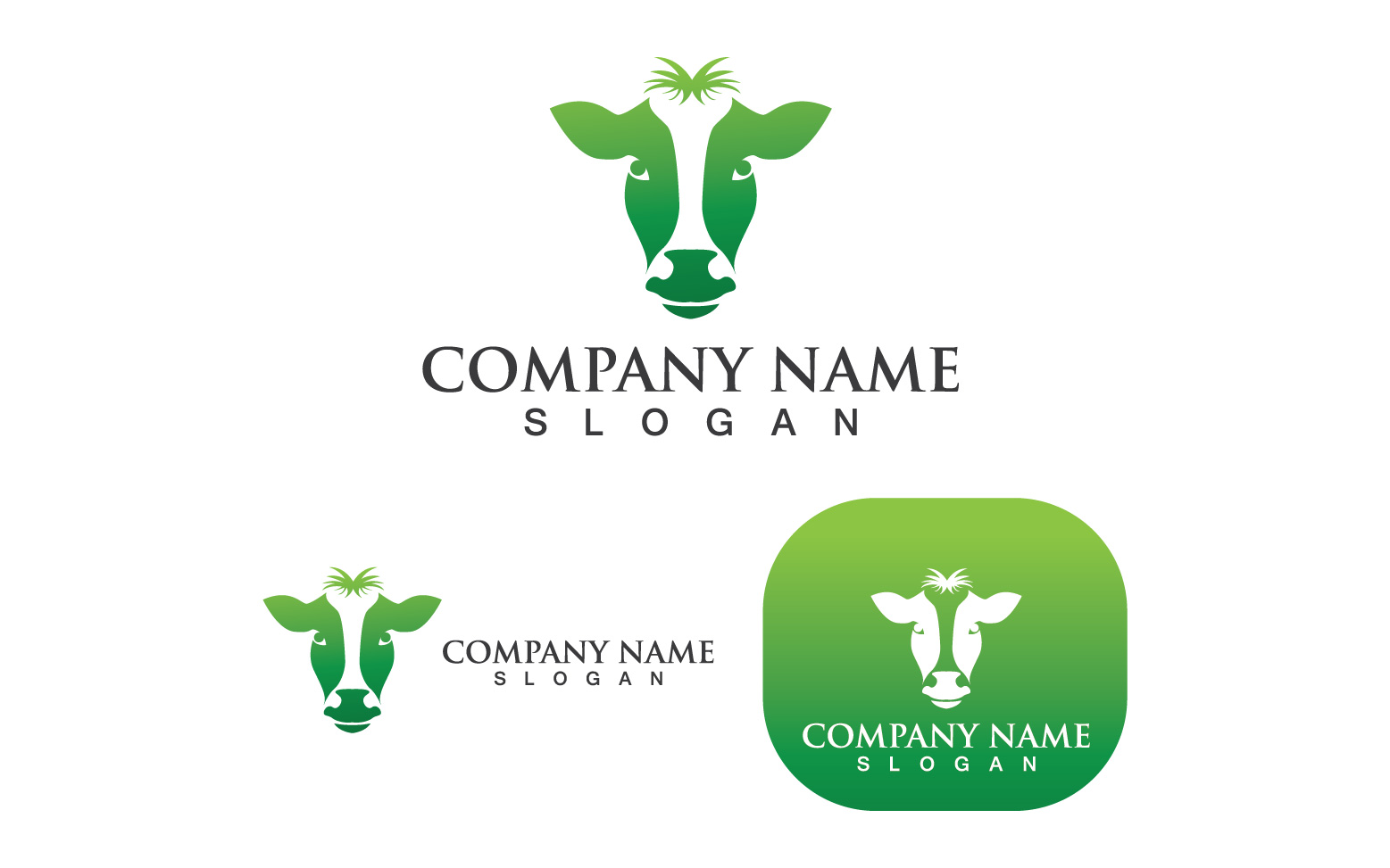 Creative cow head logo Royalty Free Vector Image