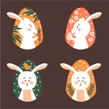 Egg Bunny Illustrations Templates 237071