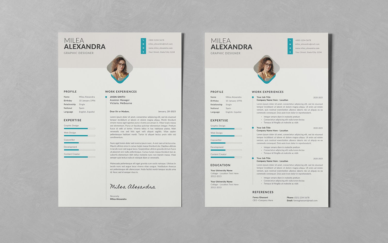 Clean Minimalist Resume CV PSD Templates