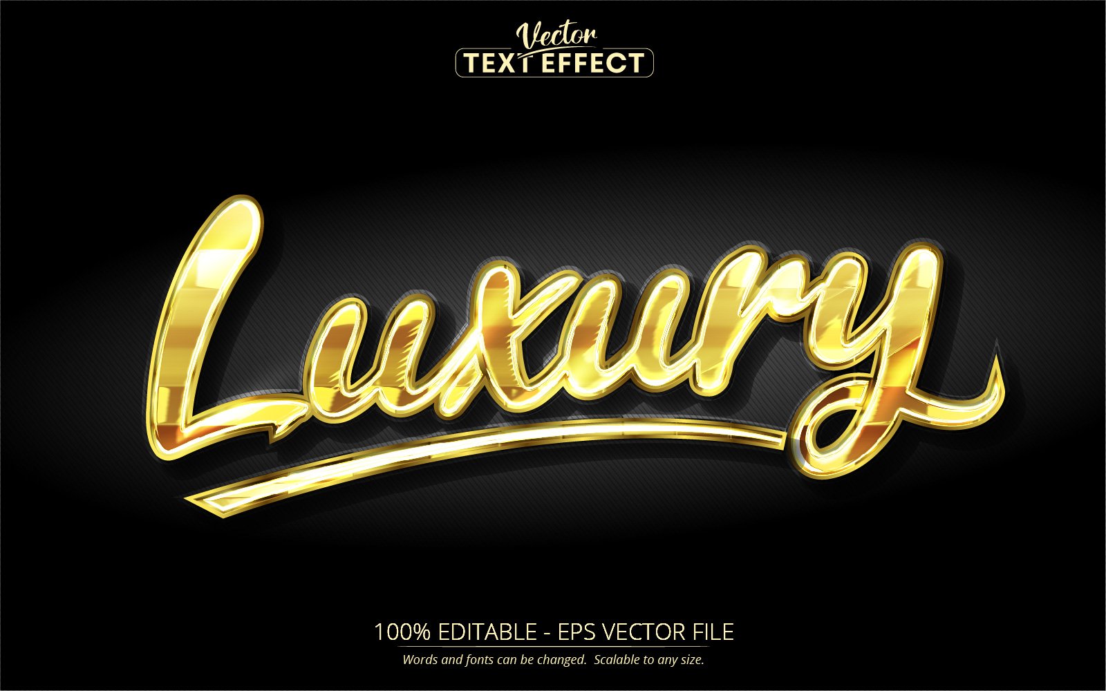 Luxury - Editable Text Effect, Gold And Shiny Text Style, Graphics Illustration