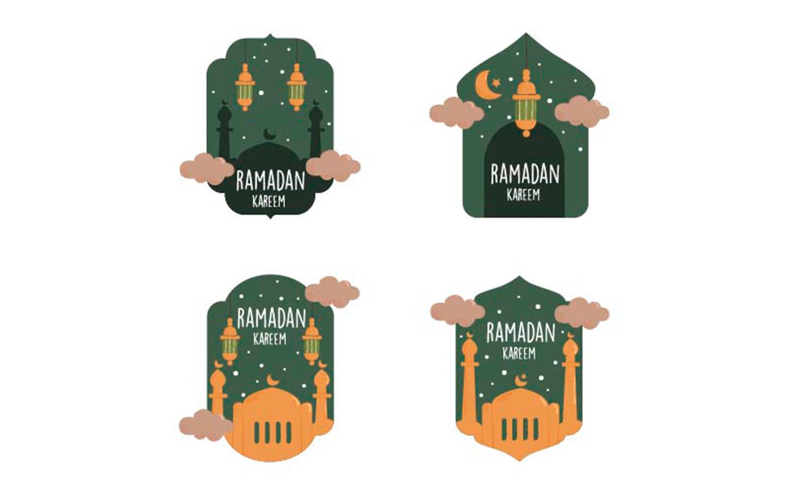 Ramadan Kareem Badges Illustration