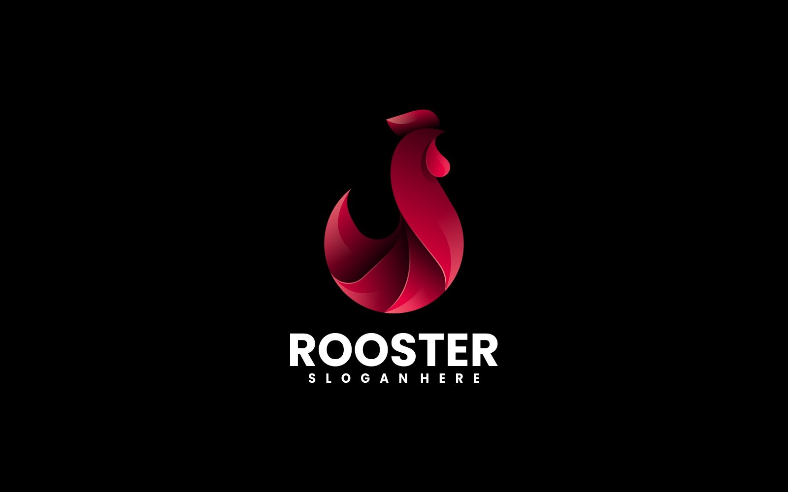 Rooster Color Gradient Logo Design