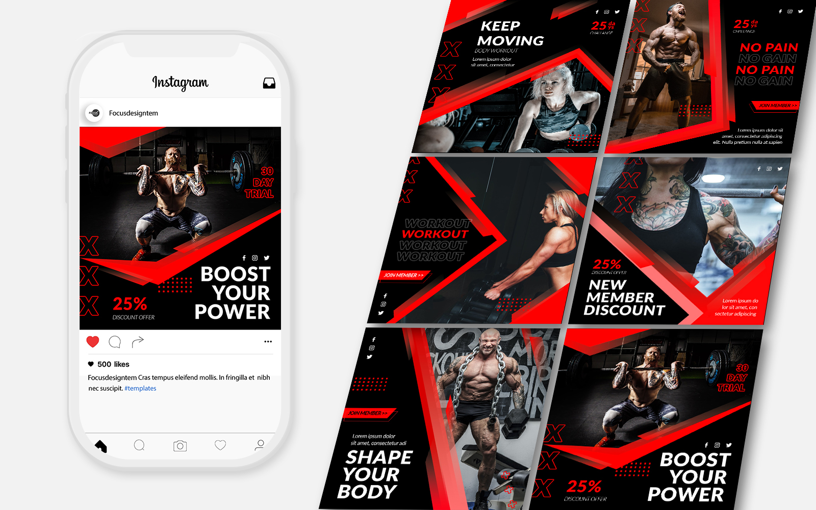 Gym & Fitness Instagram Post Template