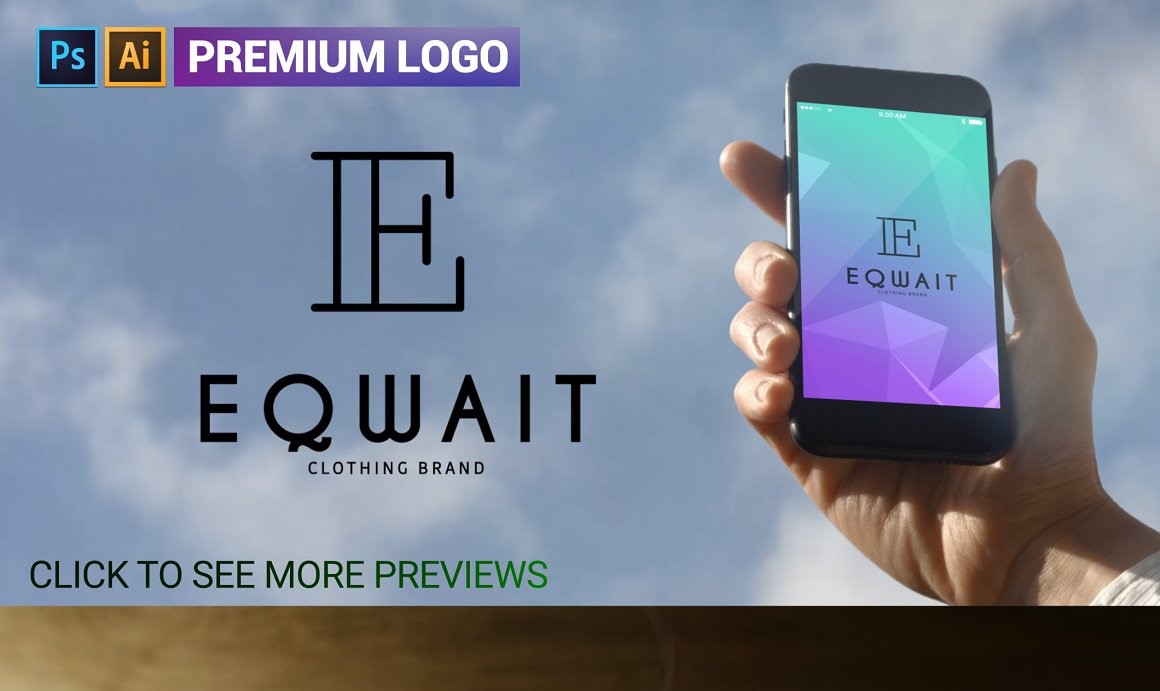Premium E letter EQWAIT Logo Template