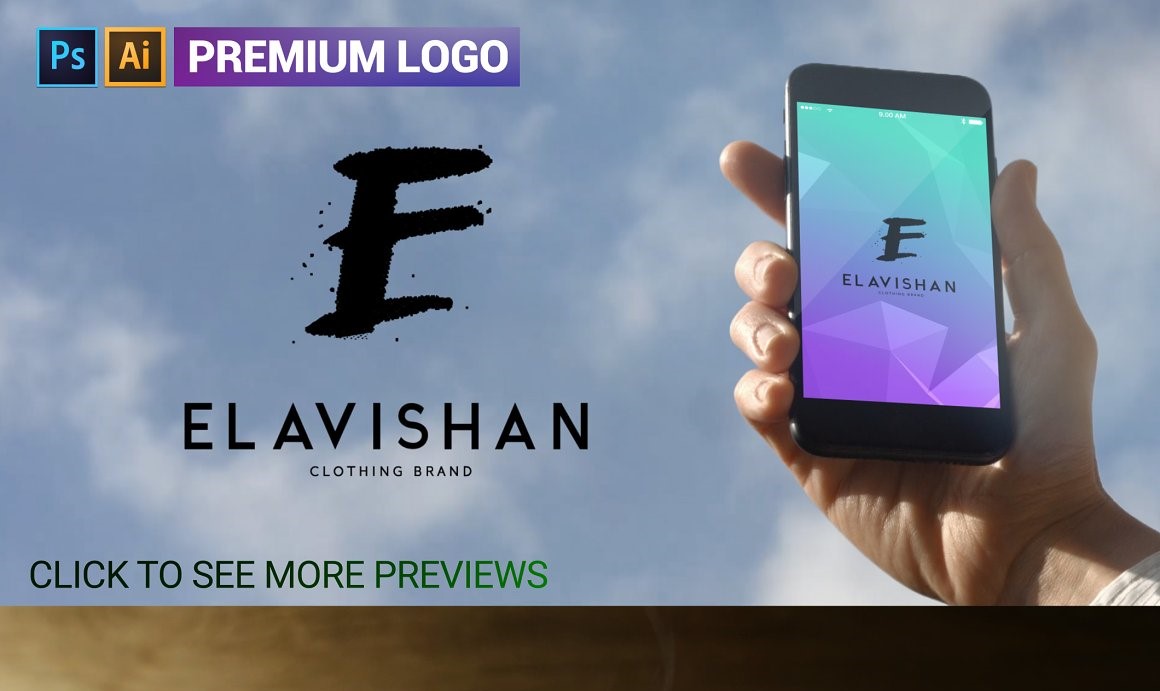 Premium E Letter ELAVISHAN Logo Template