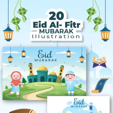 Mubarak Eid Illustrations Templates 237526