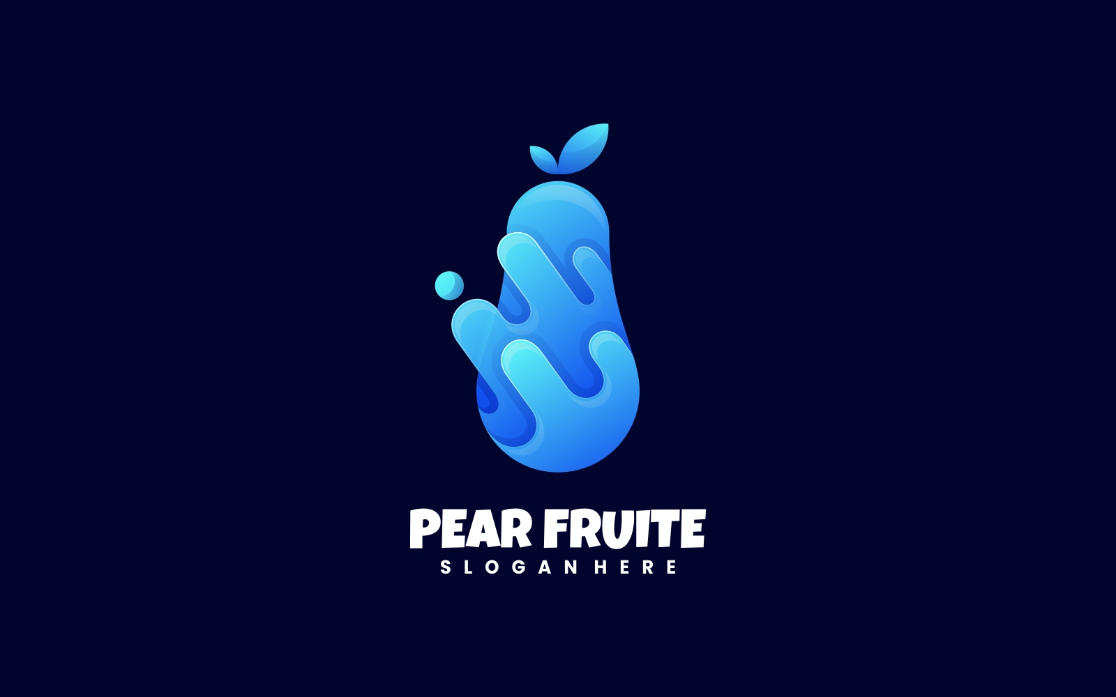 Pear Fruit Gradient Logo Design