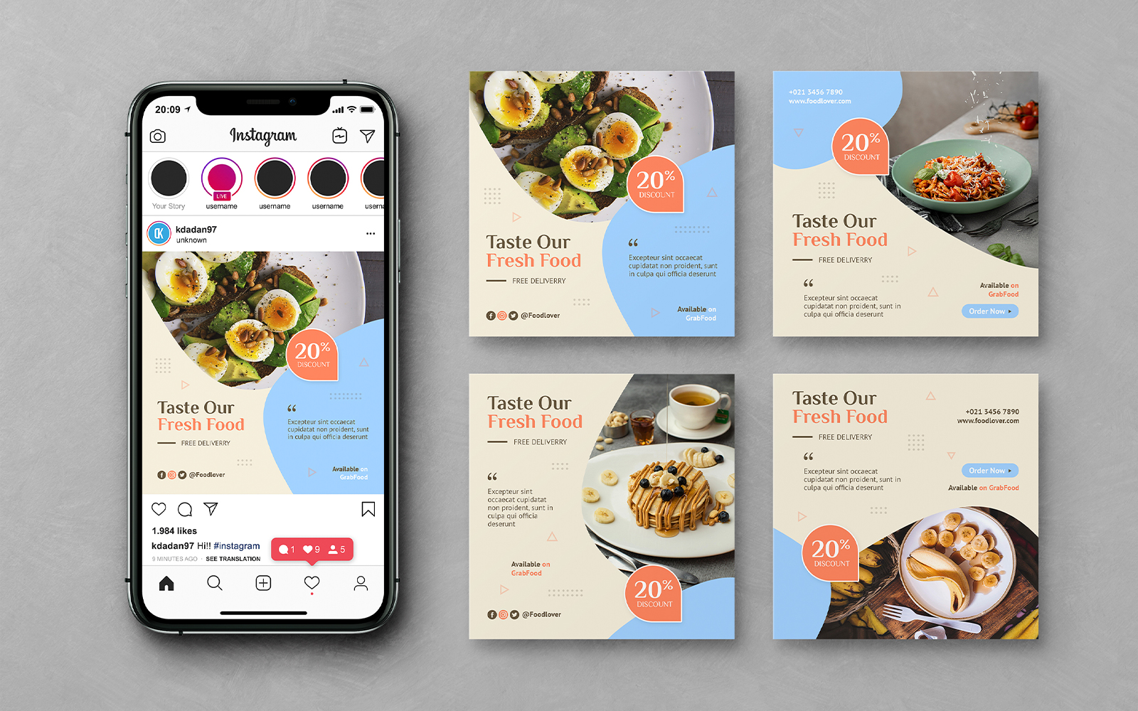 Creative Food Social Media Templates