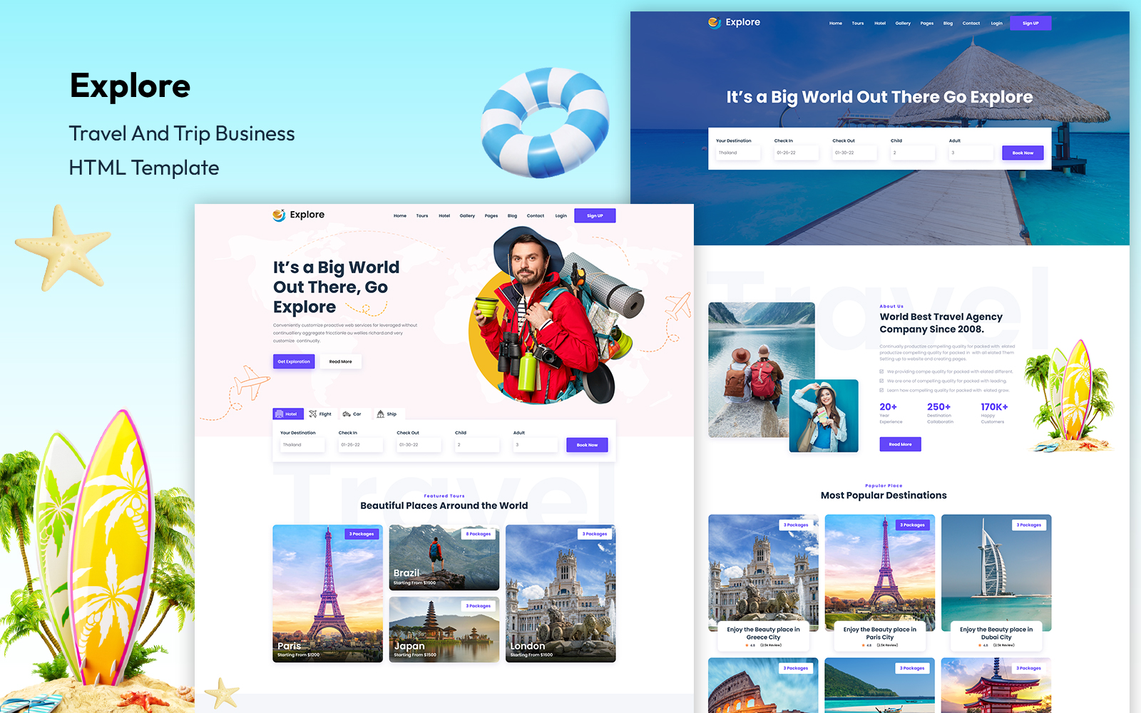 Explore - Travel And Trip Business HTML Template