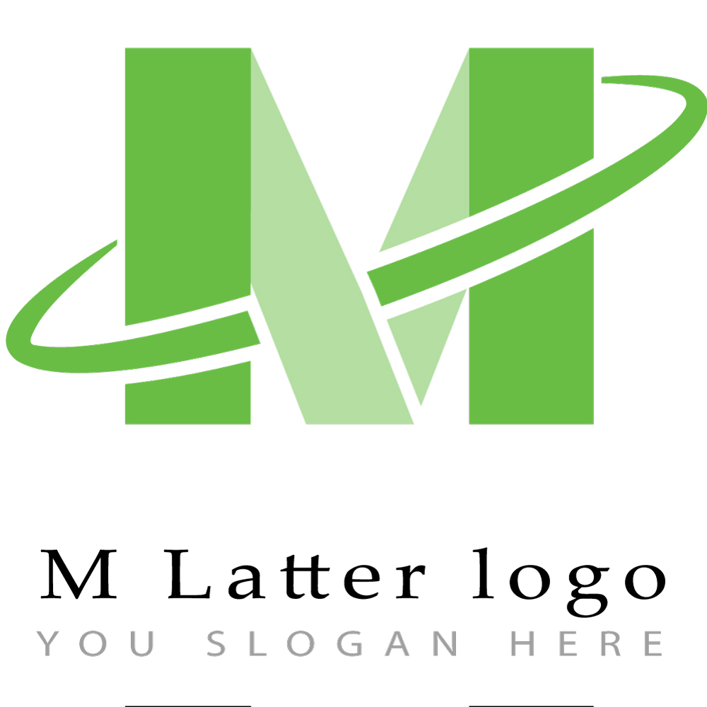 M Latter Logo In Green Color