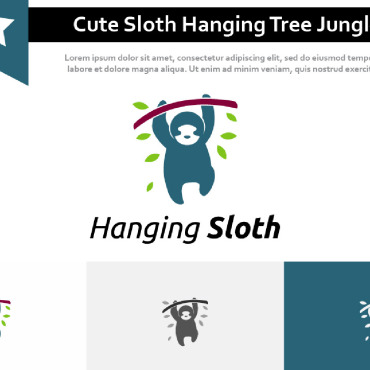 Sloth Hanging Logo Templates 238069