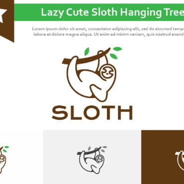 Cute Sloth Logo Templates 238070