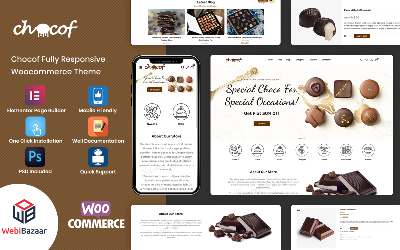 Chocof - Chocolate Sweets & Candy WordPress Elementor Theme