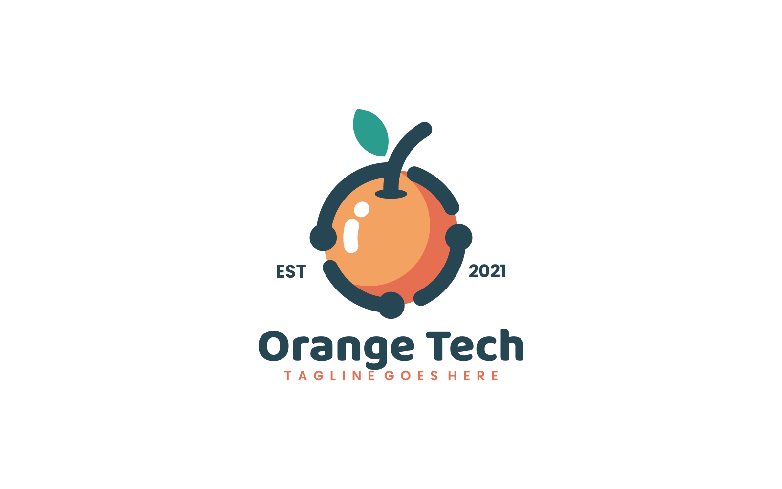 Orange Tech Simple Mascot Logo