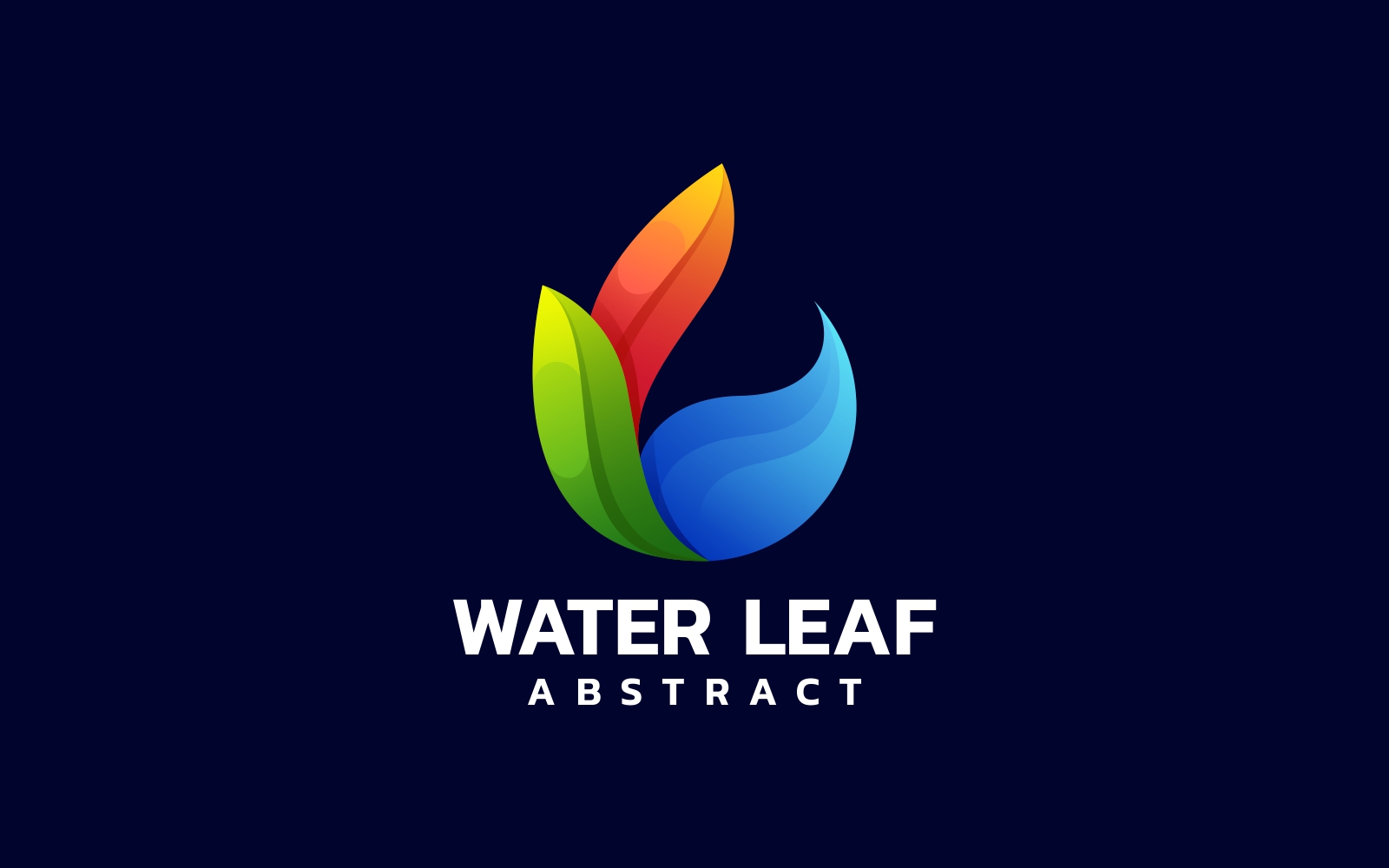 Water Leaf Gradient Colorful Logo