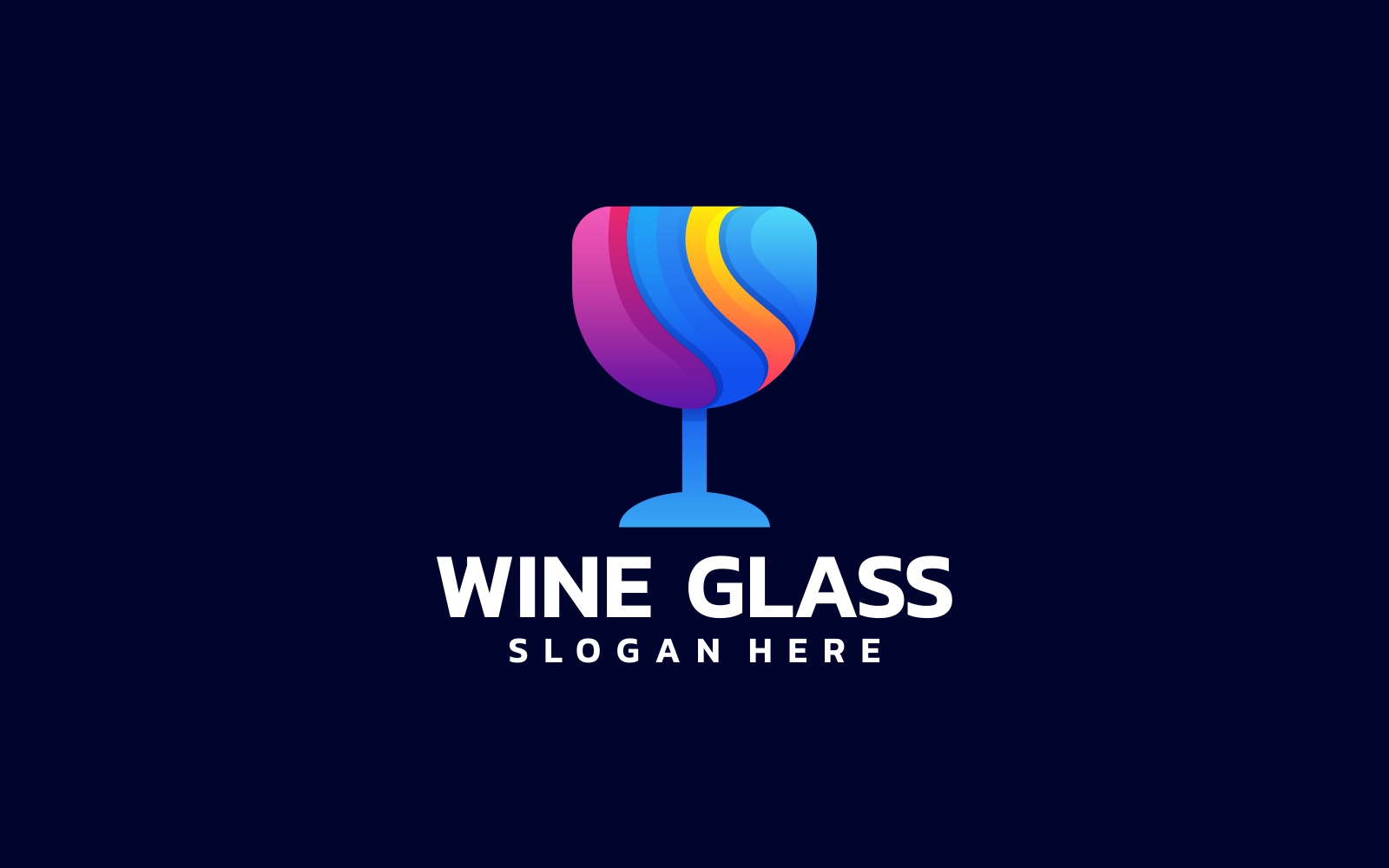 Wine Glass Gradient Colorful Logo