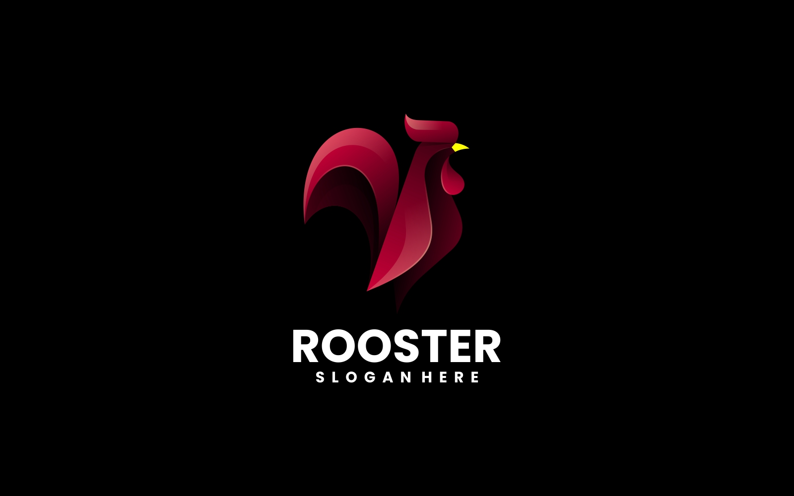 Rooster Color Gradient Logo Template
