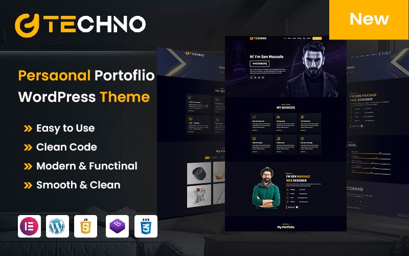 Techno Personal Portfolio WordPress Theme