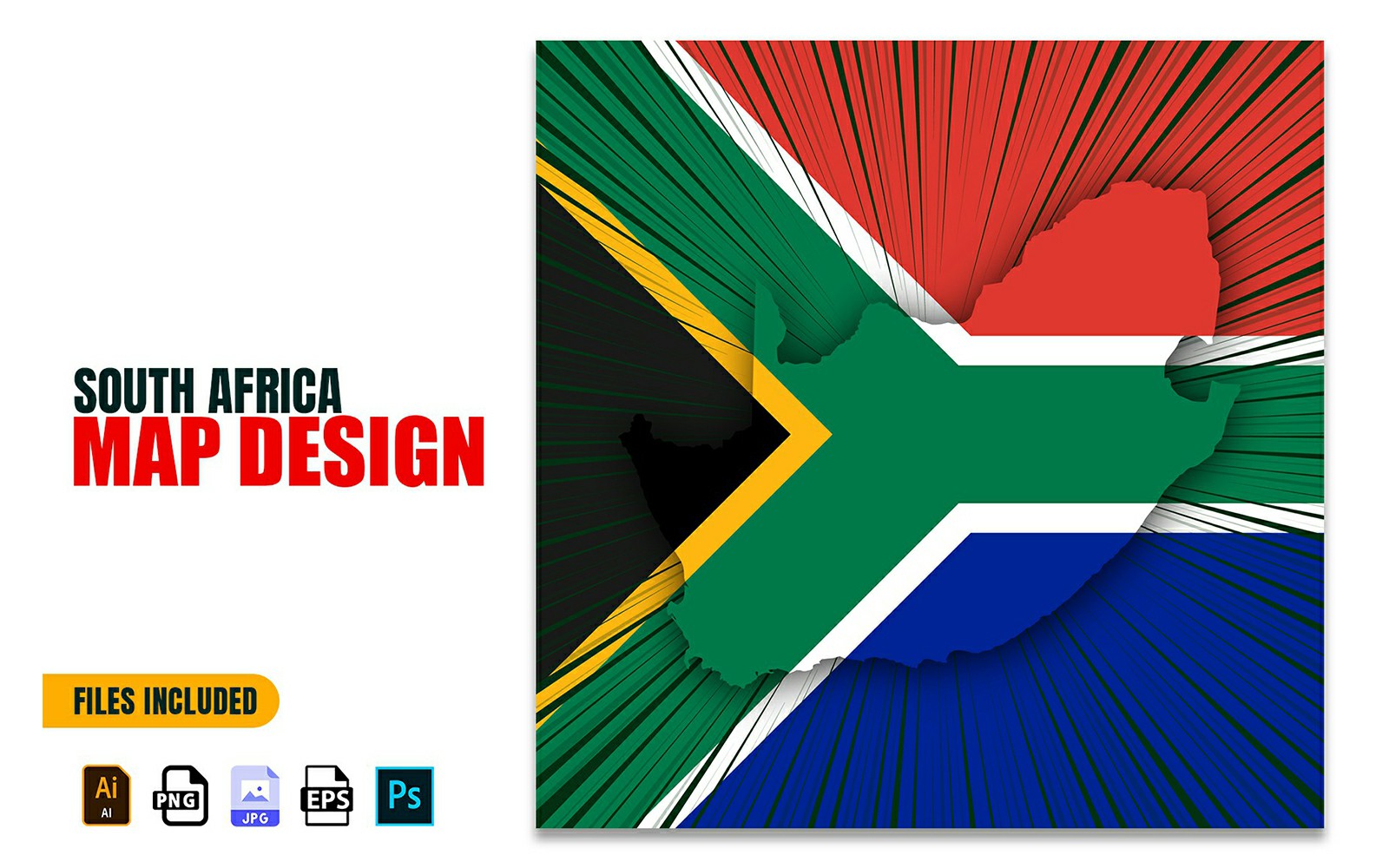 South Africa Freedom Day Map Design Illustration