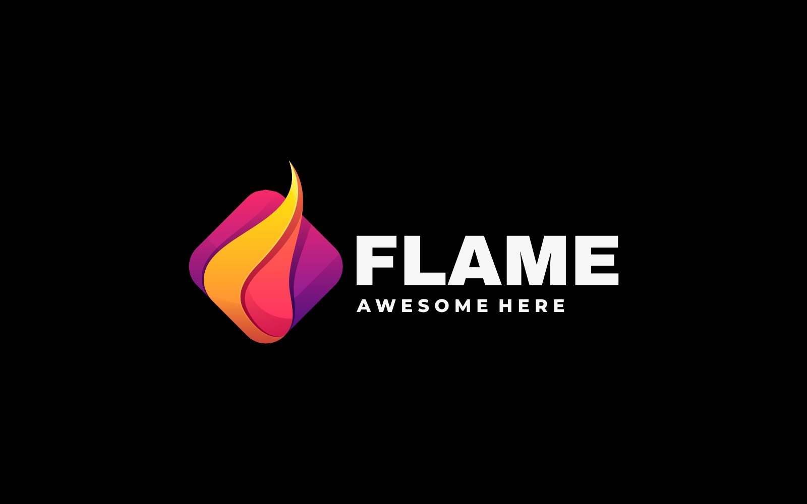 Flame Square Gradient Logo