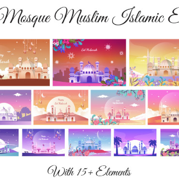 Mosque Eid Illustrations Templates 238396