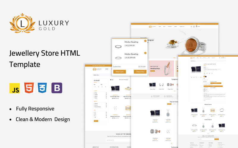 Luxury Gold  - Jewelry Store HTML Template