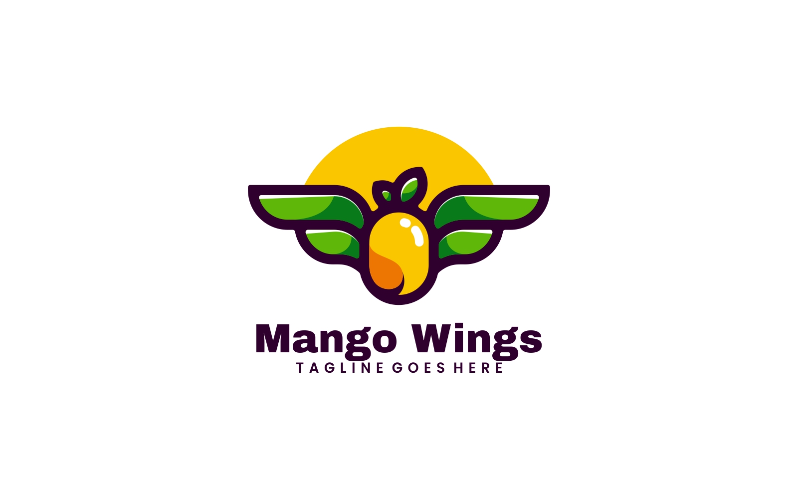 Mango Wings Simple Mascot Logo