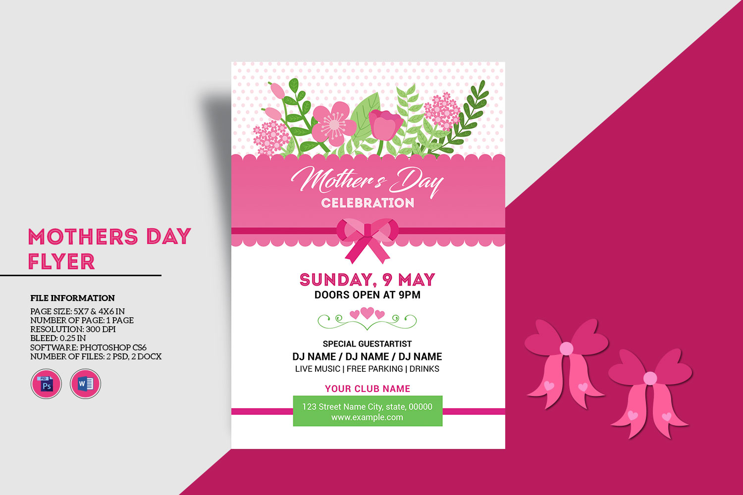 Mother's Day Party Flyer Corporate Identity Template