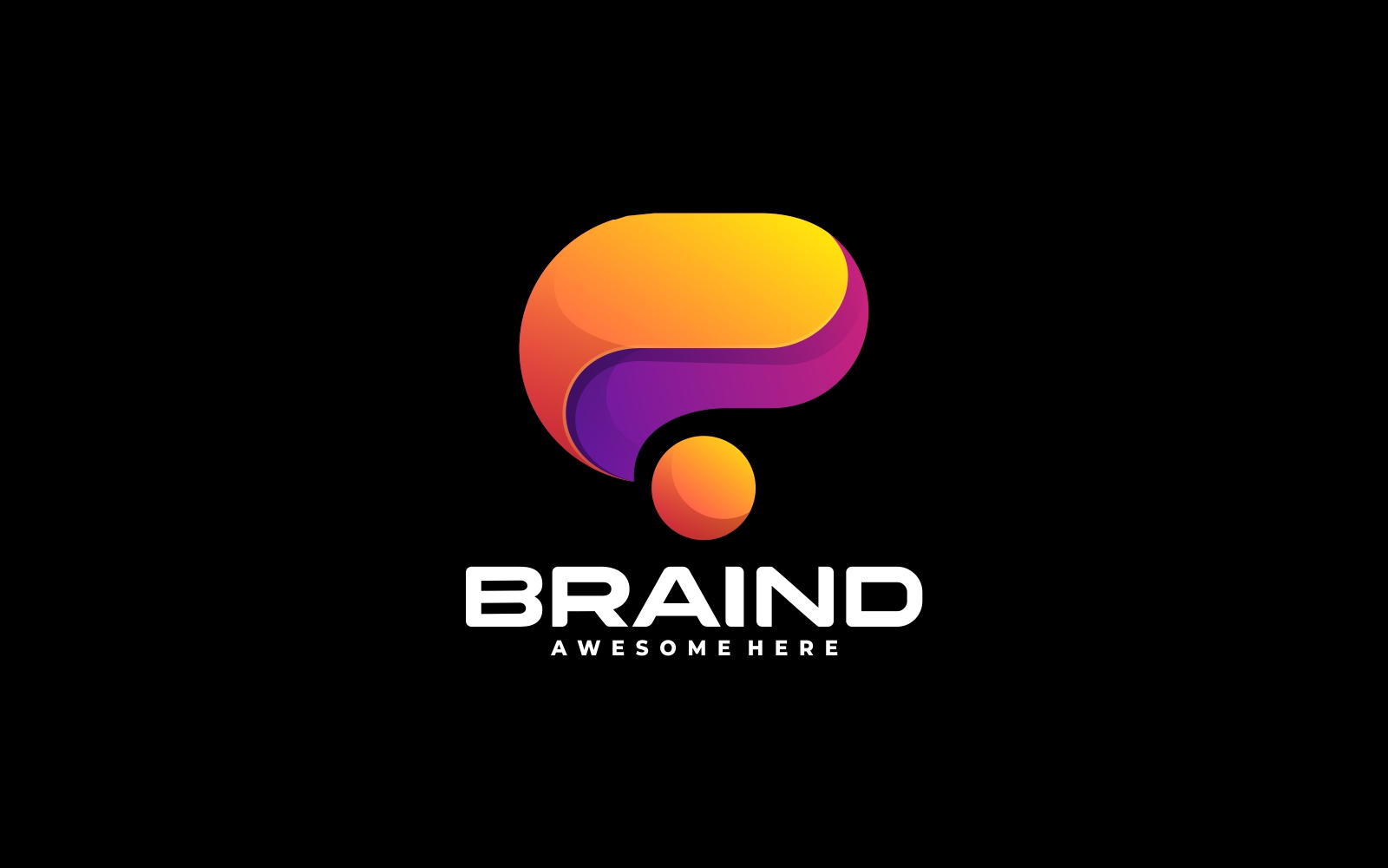 Abstract Brain Gradient Logo