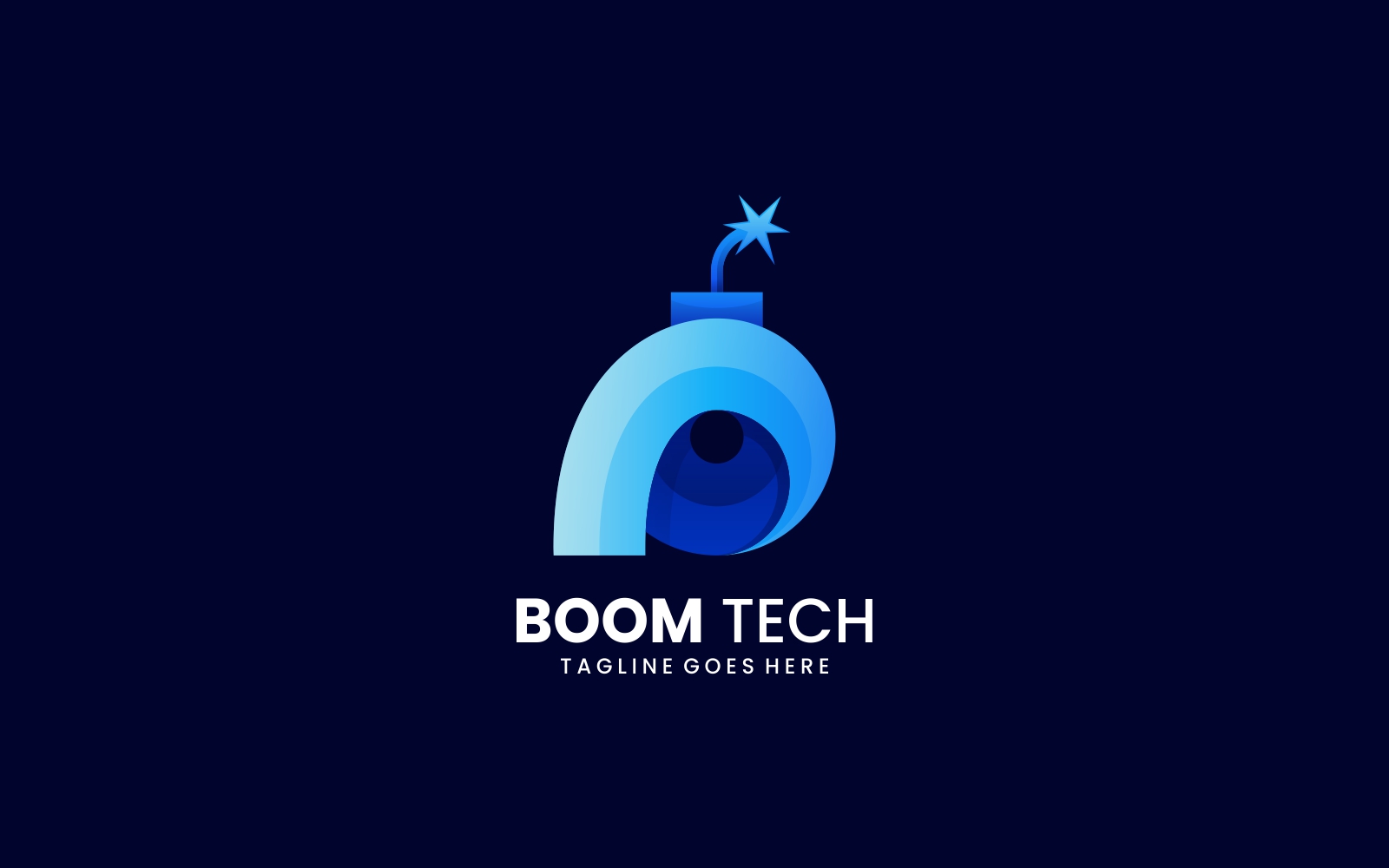 Boom Tech Gradient Logo Style